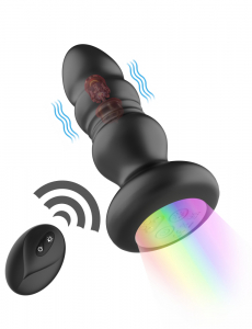 Пробка рельефная с фрикциями и LED-подсветкой "Bump Orgasm" на дистанционном управлении